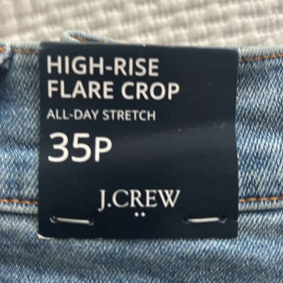 NWT J. Crew Petite High Rise Flare Crop Stretch Jean Pant 35P/18P Sun Lake Wash - Picture 8 of 15